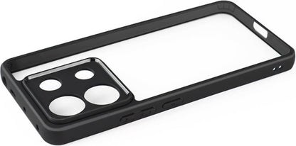 Xiaomi Redmi Note 13 Pro 5g Kılıf Kamera Korumalı Şeffaf Arka Yüzey Mnc New Roll Kapak-Siyah
