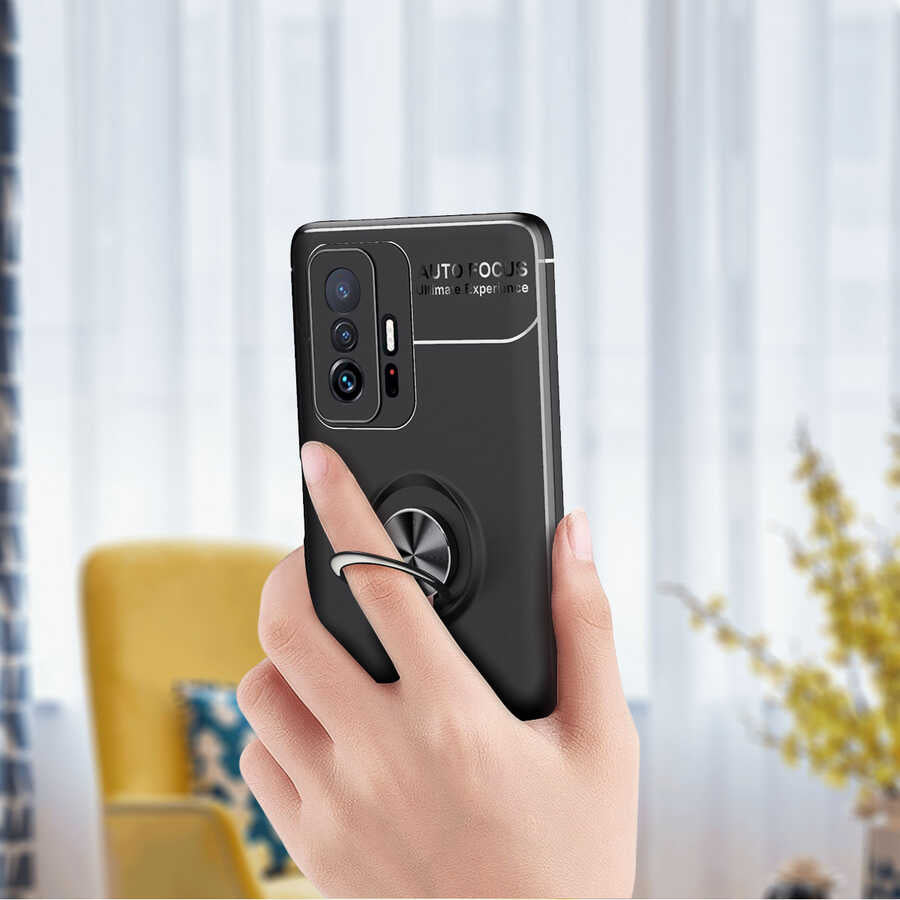 Xiaomi Mi 11T Pro 5g Kılıf Mnc Ravel Silikon Kapak-Siyah-Rose Gold