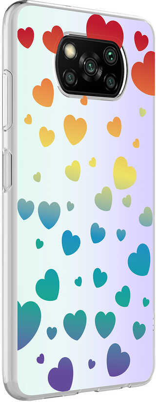 Xiaomi Poco X3 Kılıf Mnc M-Blue Desenli Kapak-Heart No3