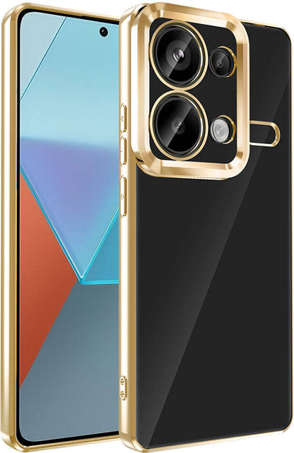 Xiaomi Redmi Note 13 Pro 4g Kılıf Kamera Korumalı Logo Gösteren Mnc Omega Kapak-Gold