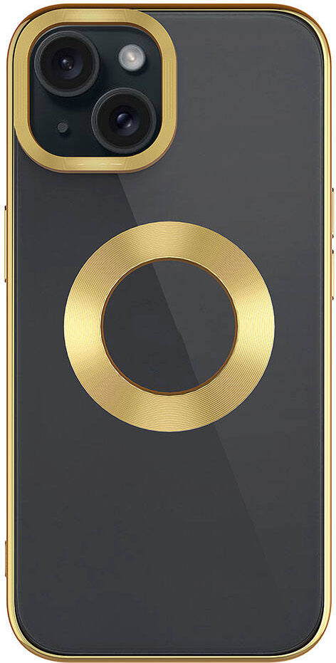 Apple iPhone 15 Kılıf Tek Kamera Çerçeveli Logo Gösteren Mnc Omega Kapak-Titanyum