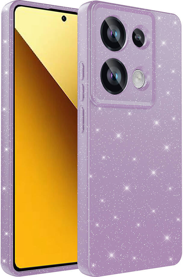 Xiaomi Redmi Note 13 Pro 4g Kılıf Kamera Korumalı Simli Lüks Mnc Koton Kapak-Lila