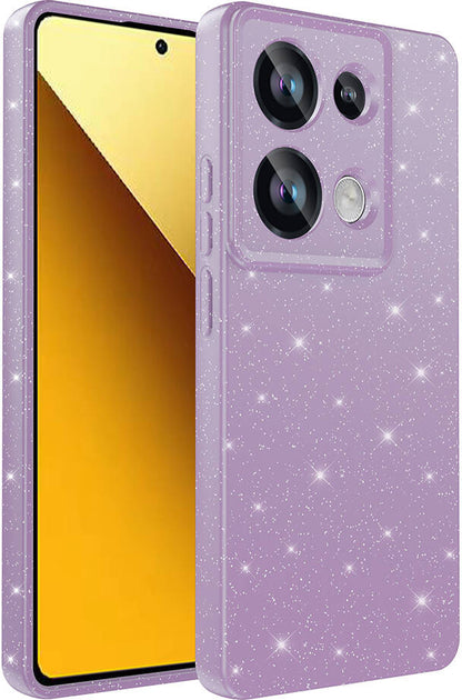 Xiaomi Redmi Note 13 Pro 4g Kılıf Kamera Korumalı Simli Lüks Mnc Koton Kapak-Lila