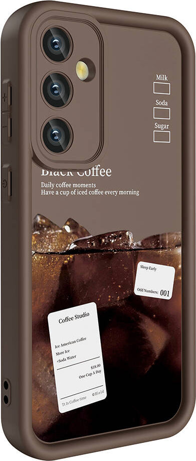 Galaxy S24 Kılıf Kamera Korumalı Baskılı Arka Yüzey Mnc Klas Kapak-Koyu Kahve