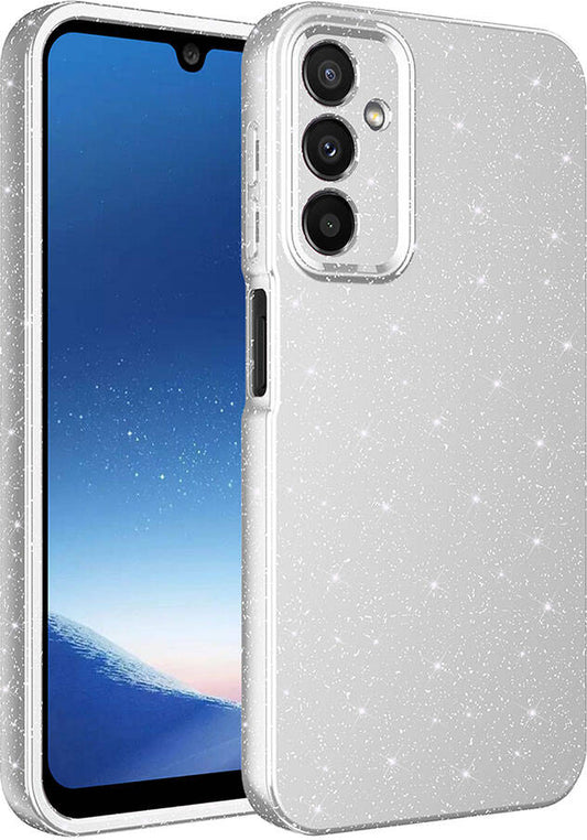 Galaxy A25 Kılıf Kamera Korumalı Simli Lüks Mnc Koton Kapak-Gümüş
