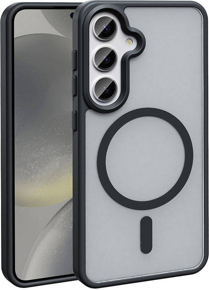 Galaxy S24 Plus Kılıf Magsafe Şarj Özellikli Mat Arka Yüzey Mnc Sio Kapak-Siyah