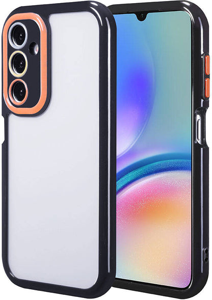 Galaxy A05S Kılıf Kamera Korumalı Renkli Kenar ve Çerçeve Tasarımlı Mnc Vitamin Kapak-Siyah