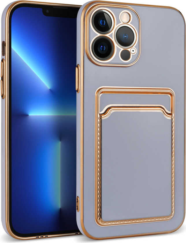 iPhone 12 Pro Uyumlu Mnc Bark Kartlıklı Kapak-Lila