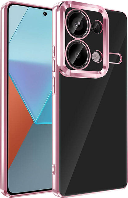 Xiaomi Redmi Note 13 Pro 4g Kılıf Kamera Korumalı Logo Gösteren Mnc Omega Kapak-Rose Gold
