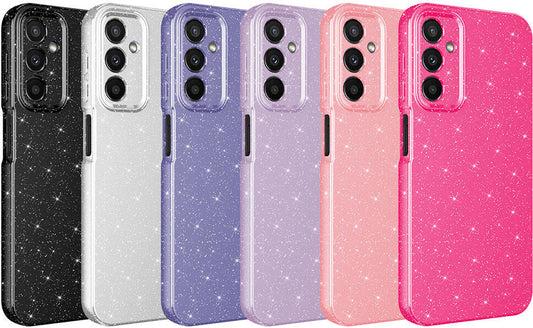 Galaxy A25 Kılıf Kamera Korumalı Simli Lüks Mnc Koton Kapak-Pembe Koyu