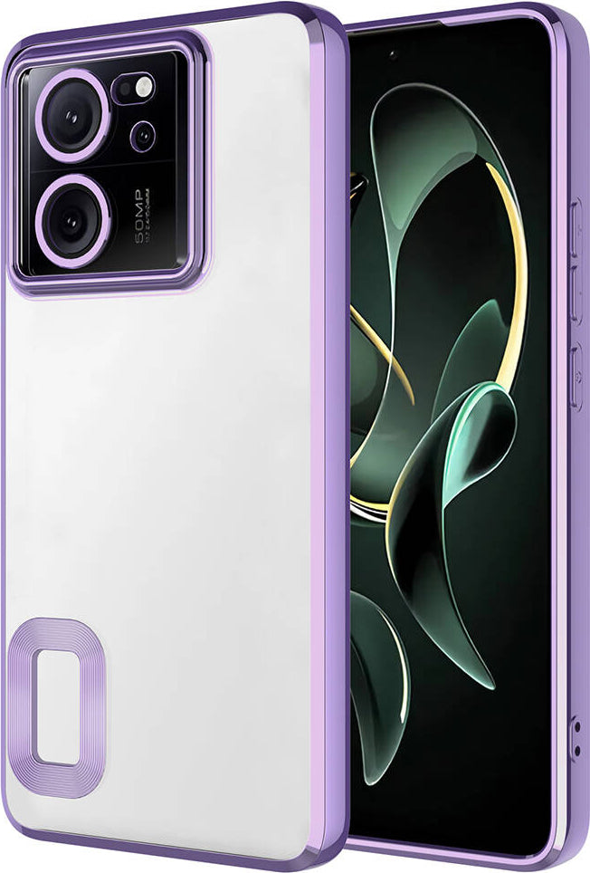 Xiaomi Mi 13T Kılıf Kamera Korumalı Logo Gösteren Mnc Omega Kapak-Lila
