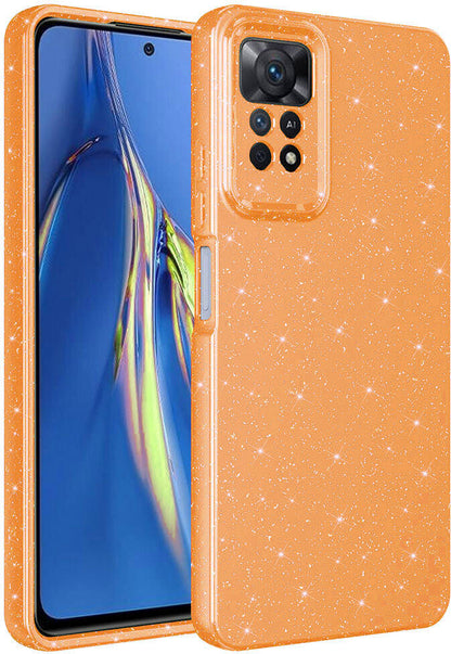 Xiaomi Redmi Note 12 Pro 4g Kılıf Kamera Korumalı Simli Lüks Mnc Koton Kapak-Turuncu
