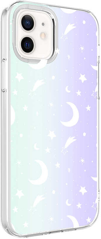 iPhone 12 Kılıf Mnc M-Blue Desenli Kapak-Moon No4