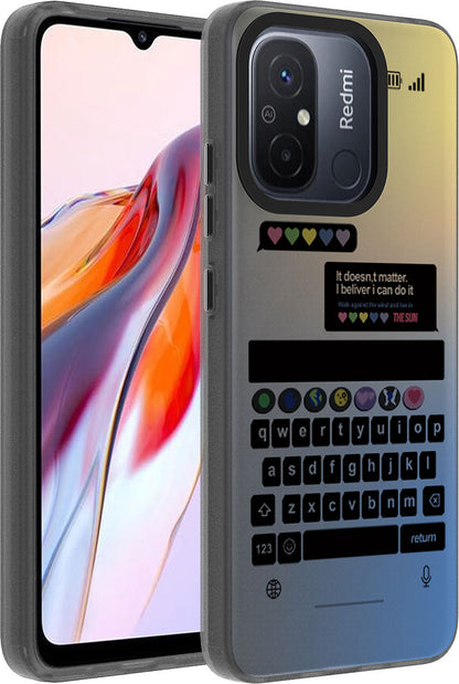 Xiaomi Redmi 12C Kılıf Desenli Mnc Dragon Sert Kapak-Klavye