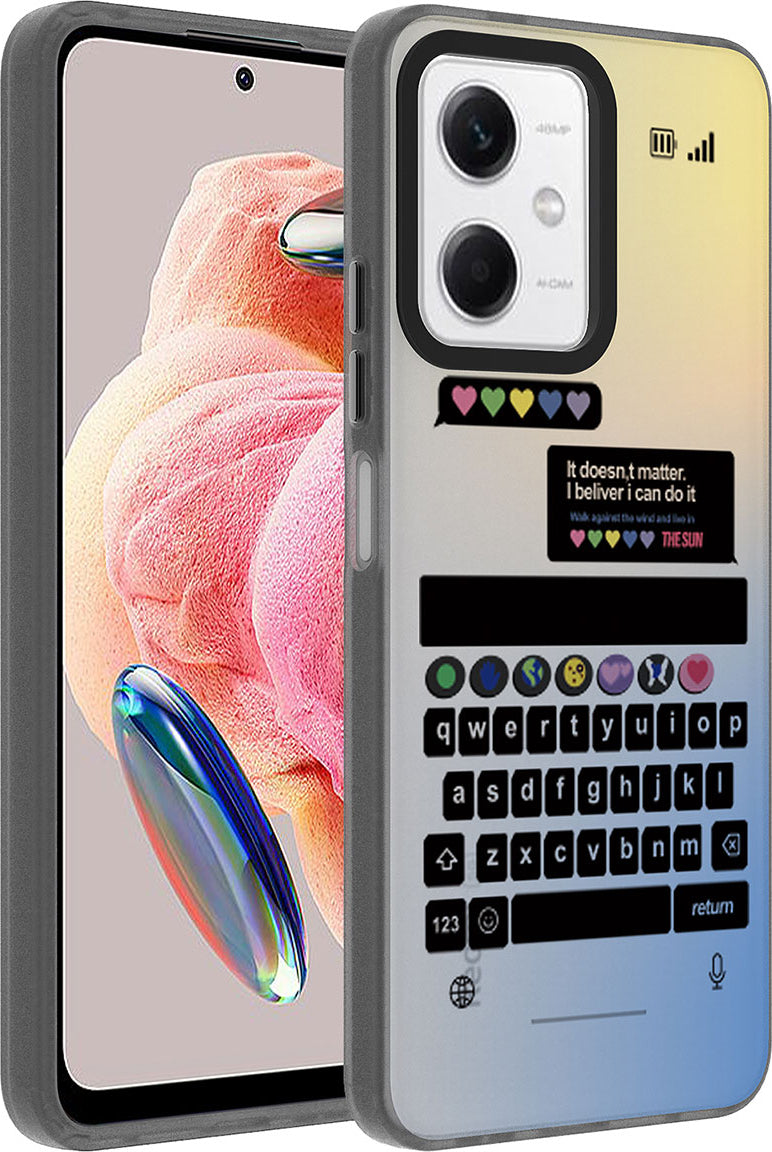 Xiaomi Redmi Note 12 4g Kılıf Desenli Mnc Dragon Sert Kapak-Klavye