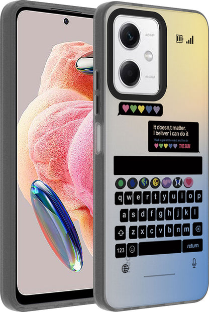 Xiaomi Redmi Note 12 4g Kılıf Desenli Mnc Dragon Sert Kapak-Klavye