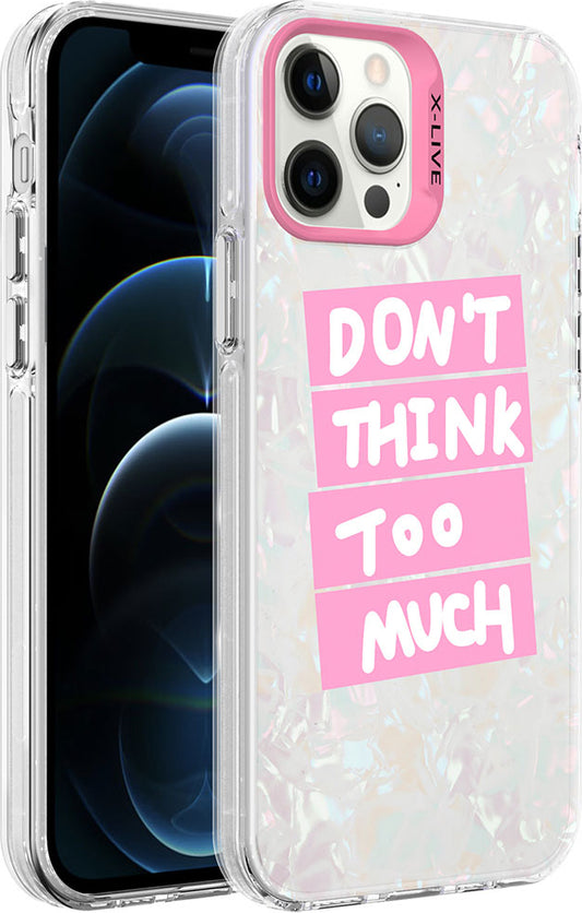 Apple iPhone 12 Pro Kılıf Mermer Desenli Mnc Marbello Kapak-Pembe