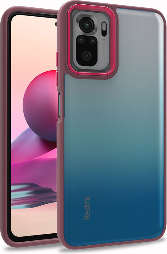 Xiaomi Redmi Note 10S Kılıf Mnc Flora Kapak-Kırmızı