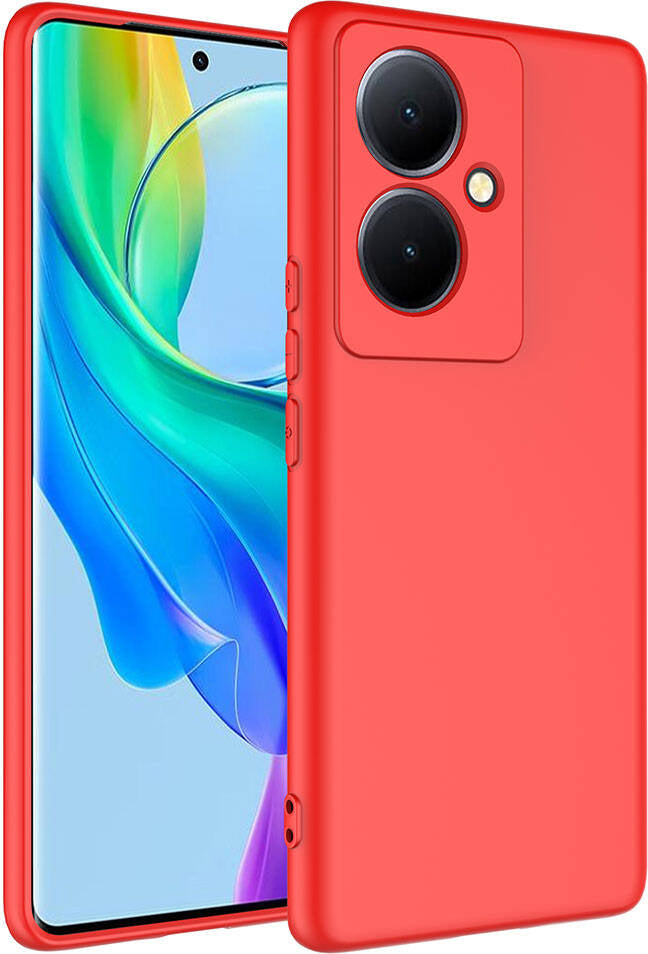 Vivo V29 Lite 5g Kılıf Mnc Mara Laaakan Kapak-Kırmızı