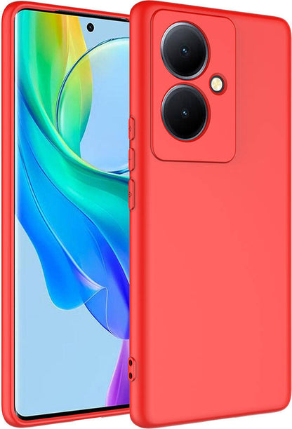 Vivo V29 Lite 5g Kılıf Mnc Mara Laaakan Kapak-Kırmızı