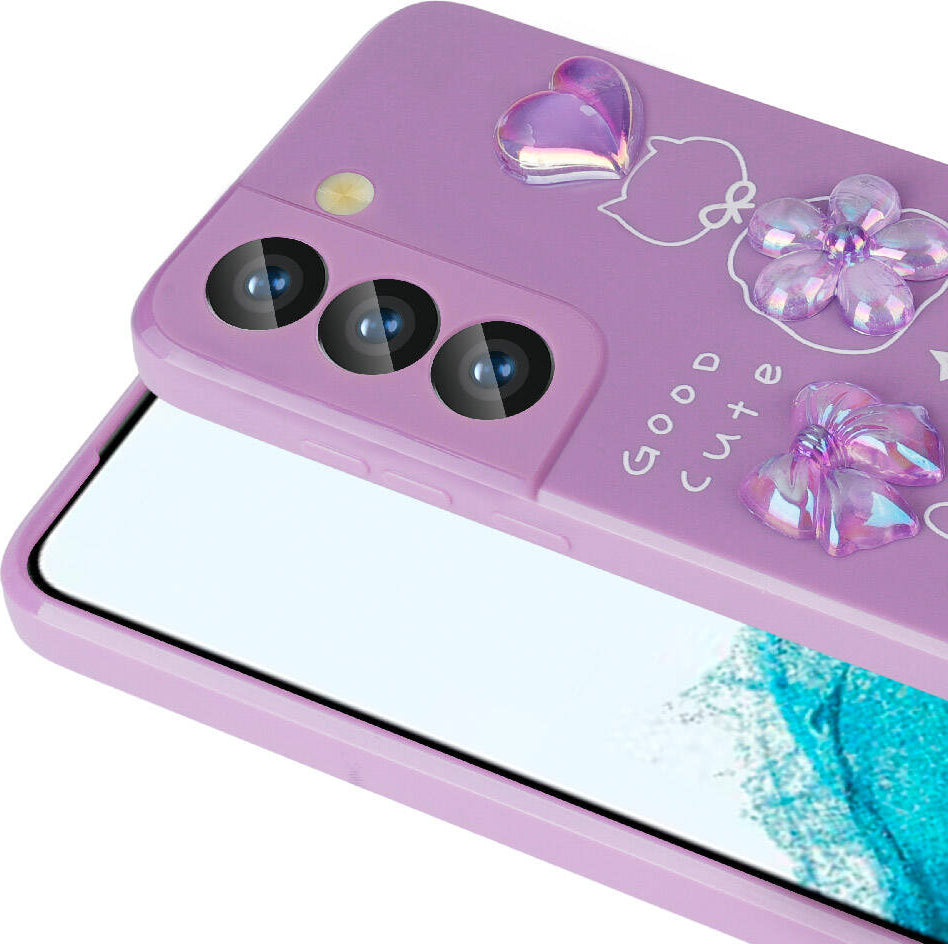 Galaxy S21 Fe Kılıf Kabartma Figürlü Parlak Mnc Toys Silikon Kapak-Beyaz