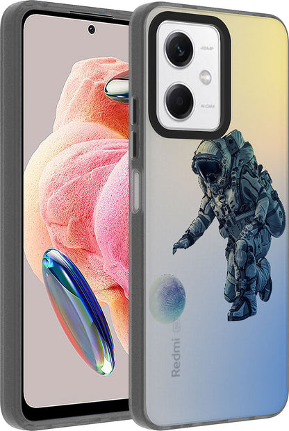 Xiaomi Redmi Note 12 4g Kılıf Desenli Mnc Dragon Sert Kapak-Astronot