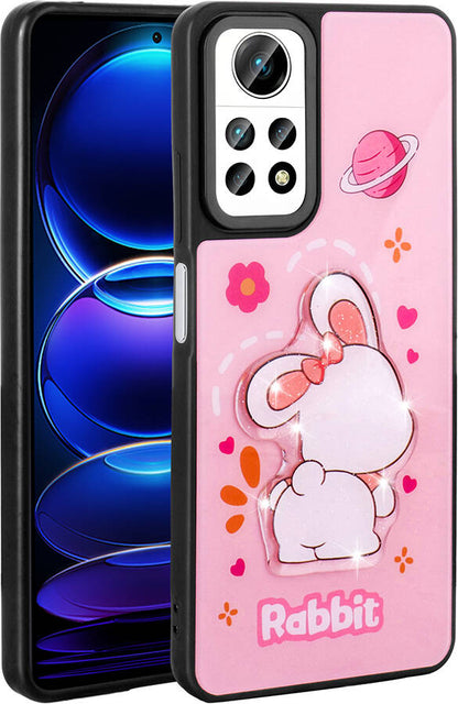 Xiaomi Redmi Note 12 Pro 4g Kılıf Parlayan Kabartmalı Ikonik Figürlü Mnc Amas Silikon Kapak-Pembe