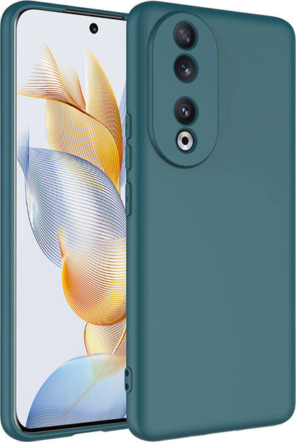 Huawei Honor 90 Kılıf Mnc Mara Laaakan Kapak-Koyu Yeşil