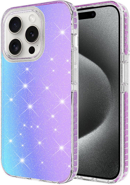 Apple iPhone 15 Pro Max Kılıf Parlak Renk Geçişli Mnc Velle Kapak-Mor