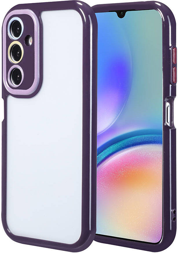 Galaxy A05S Kılıf Kamera Korumalı Renkli Kenar ve Çerçeve Tasarımlı Mnc Vitamin Kapak-Derin Mor