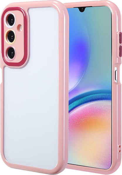 Galaxy A05S Kılıf Kamera Korumalı Renkli Kenar ve Çerçeve Tasarımlı Mnc Vitamin Kapak-Mürdüm