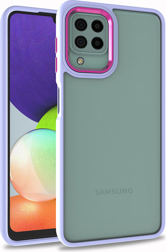 Galaxy A12 Kılıf Mnc Flora Kapak-Lila