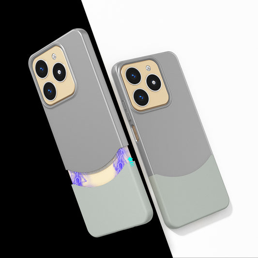 Realme Note 60 Kılıf Mıknatıslı Mnc Duble Kapak - Gri