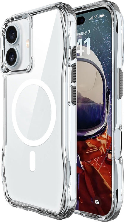 iPhone 16 Kılıf Magsafe Şarj Özellikli Airbagli Şeffaf Mnc Incek Kapak-Şeffaf