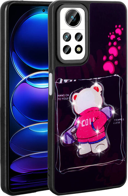 Xiaomi Redmi Note 12 Pro 4g Kılıf Parlayan Kabartmalı Ikonik Figürlü Mnc Amas Silikon Kapak-Siyah