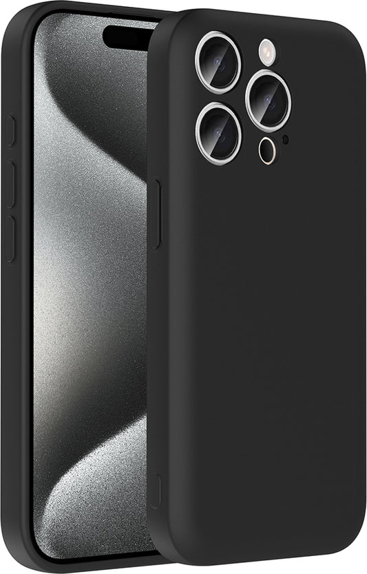 iPhone 15 Pro Max Kılıf Kamera Korumalı Kartlık Hazneli Mnc Vitra Kapak - Siyah