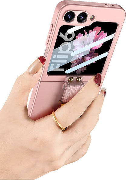 Galaxy Z Flip 6 Kılıf Mnc Z Harfli Yüzüklü Kıpta Kapak-Pembe