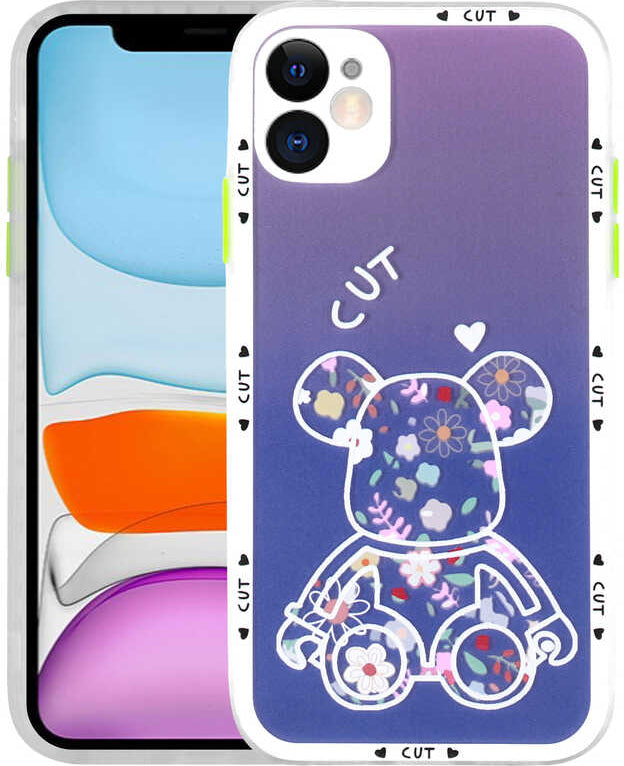 iPhone 11 Uyumlu Kamera Korumalı Desenli Sert Mnc Hess Kapak-No7