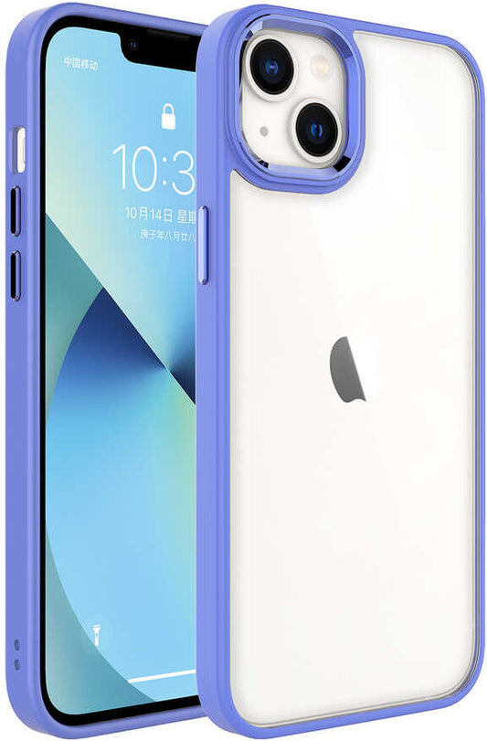 iPhone 14 Plus Uyumlu Mnc Krom Kapak-Lavendery Gray