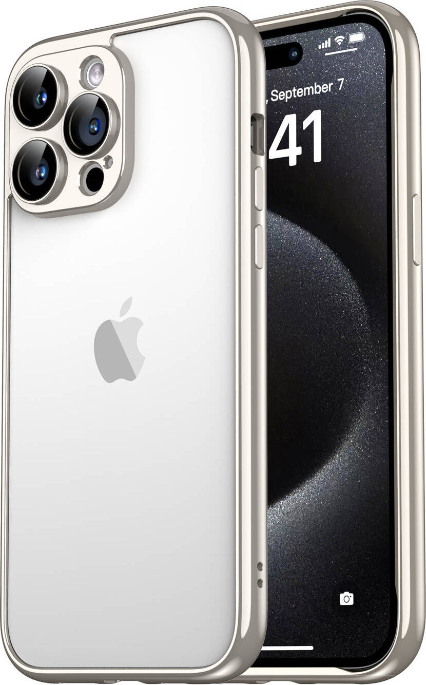 iPhone 15 Pro Uyumlu Mnc Kamera Korumalı Bontez Bumper-Siyah