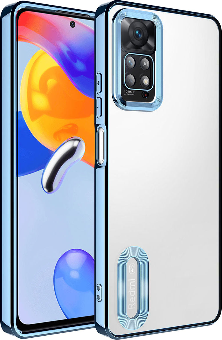 Xiaomi Redmi Note 12 Pro 4g Kılıf Kamera Korumalı Logo Gösteren Mnc Omega Kapak-Sierra Mavi