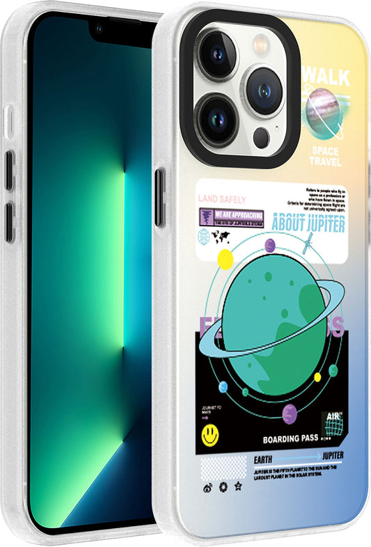 Apple iPhone 13 Pro Max Kılıf Desenli Mnc Dragon Sert Kapak-Gezegen