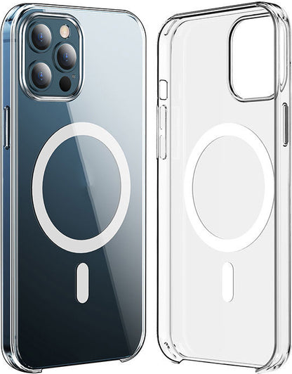 Apple iPhone 15 Pro Max Kılıf Mnc Wireless Şarj Özellikli Şeffaf Orjin Kapak-Renksiz