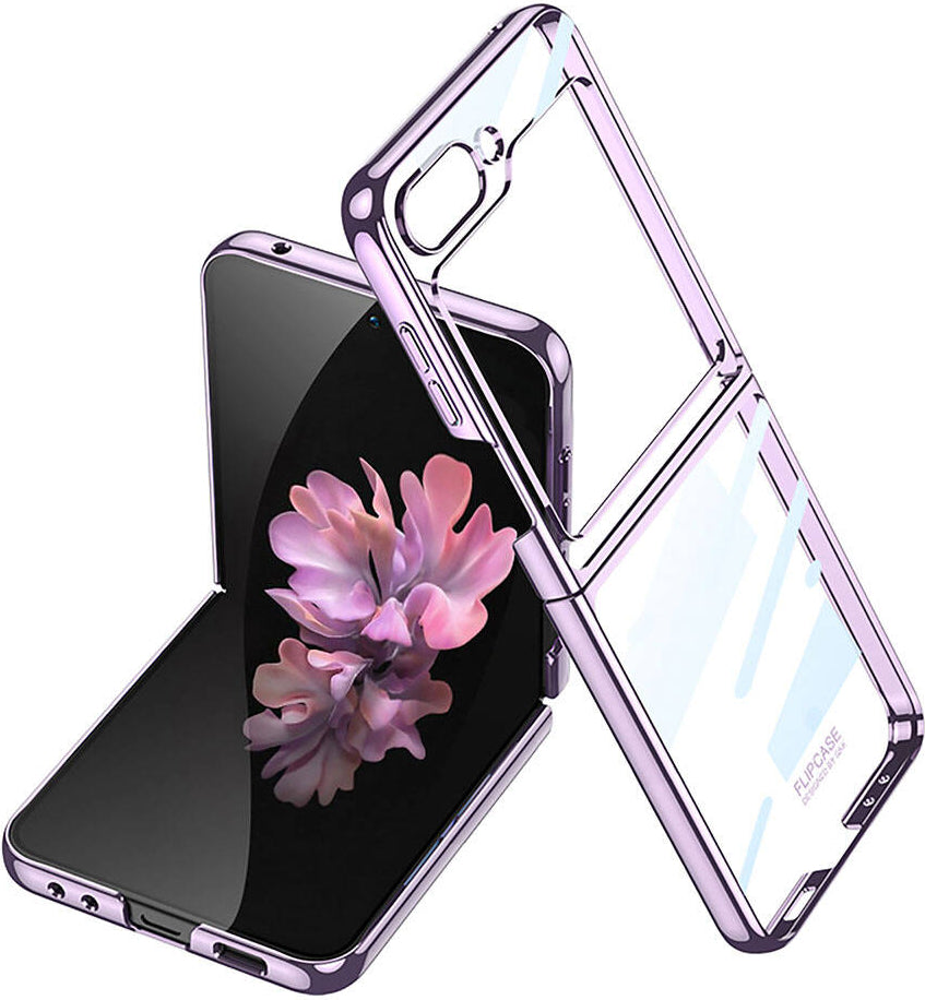 Galaxy Z Flip 6 Kılıf Mnc Full Camlı Kıpta Kapak-Mor