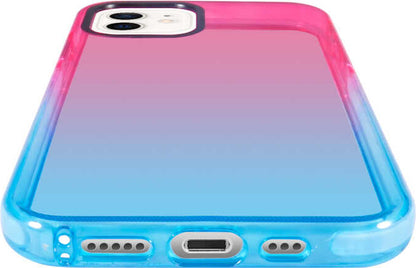 iPhone 12 Uyumlu Mnc Renkli Punto Kapak-Pembe-Mavi