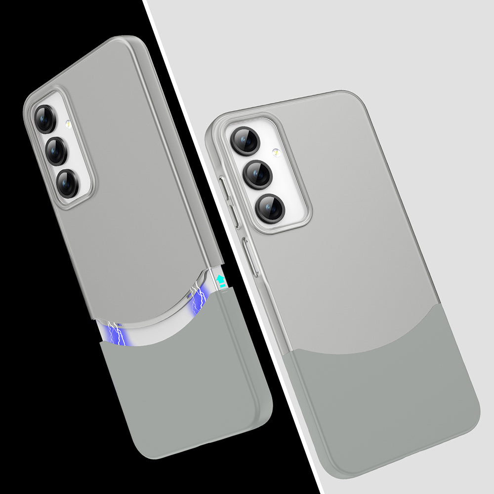 Galaxy A15 Kılıf Mıknatıslı Mnc Duble Kapak - Gri