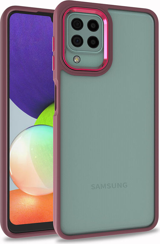 Galaxy A22 4g Kılıf Mnc Flora Kapak-Kırmızı