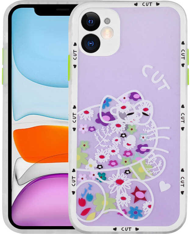 iPhone 11 Uyumlu Kamera Korumalı Desenli Sert Mnc Hess Kapak-No8