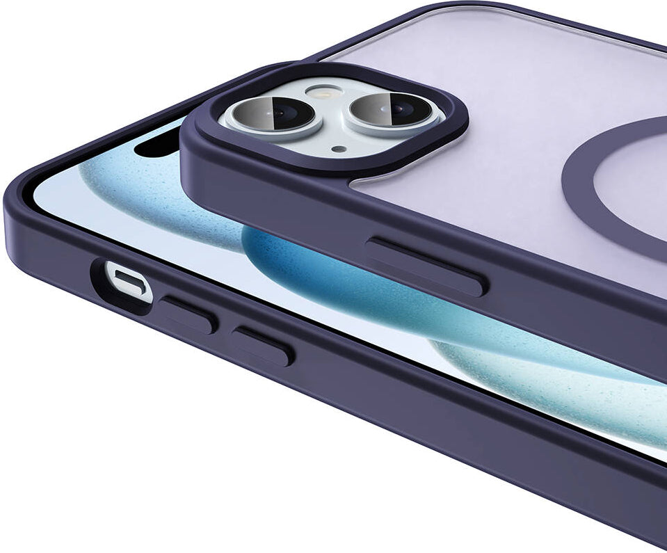 Apple iPhone 13 Kılıf Magsafe Şarj Özellikli Mat Arka Yüzey Mnc Sio Kapak-Açık Yeşil