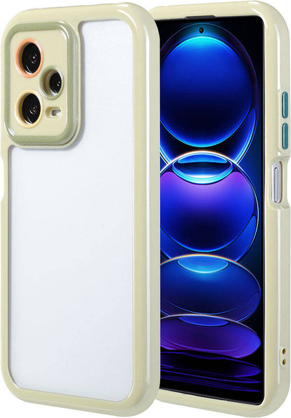 Xiaomi Redmi Note 12 Pro 5g Kılıf Kamera Korumalı Renkli Kenar ve Çerçeve Tasarımlı Mnc Vitamin Kapak-Yeşil